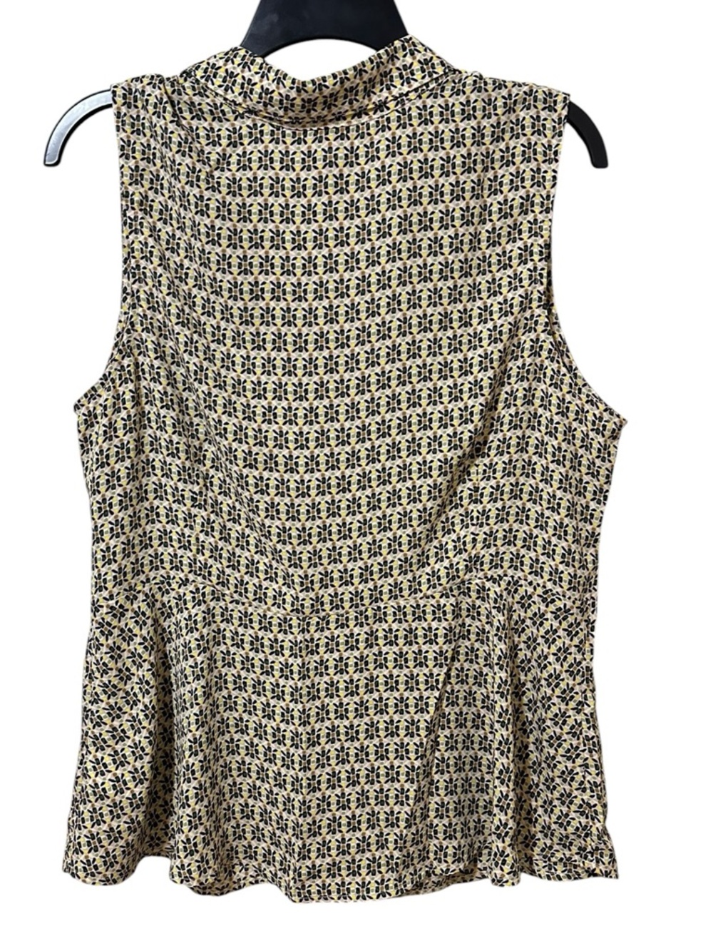 CABI style #6317 Bitmap Top green, tan, black, yellow sleeveless v-neck size LG - Picture 3 of 8